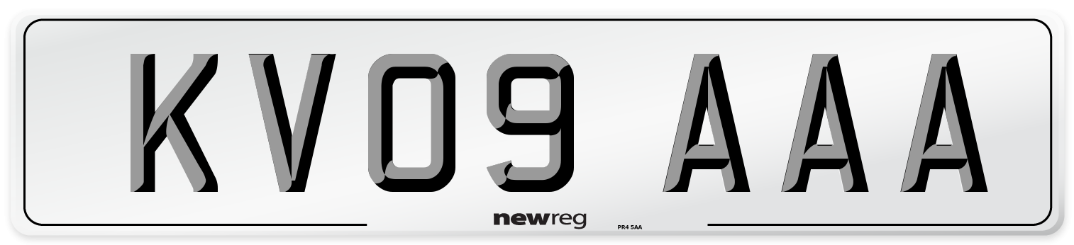 KV09 AAA Number Plate from New Reg